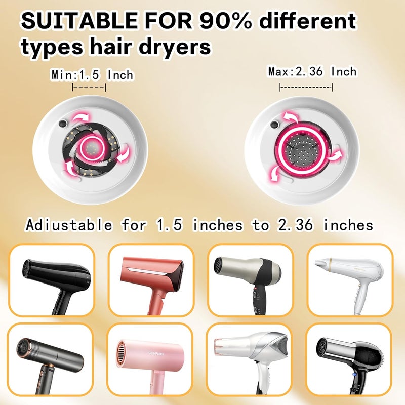 BLOLYO Hair Diffuser Attachment Universal Diffuser Hair Dryer for Curly Hair, Hair Dryer Diffuser for Blow Dry and Volumizing, Hair Diffuser for Curly Hair and Natural Wavy Hair （White） - Image 5